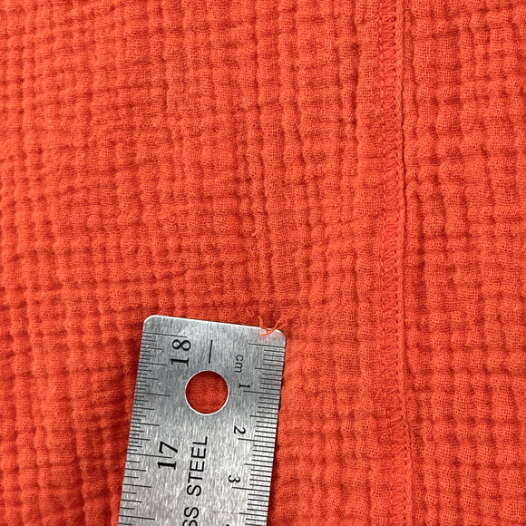 Anthropologie Postmark Top Womens Small Orange Crinkle Gauze Front Raw Edge Boho - Picture 11 of 11